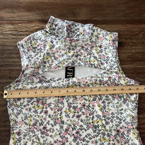 AFRM NWT maci mock neck floral cut out dress - Picture 12 of 16